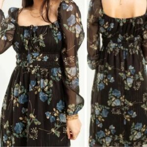 Miami Black and Blue Floral Dress